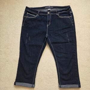 Diamonds & Threads Denim Collection Size 20 Cropped Capri Cuffed Jeans Blue